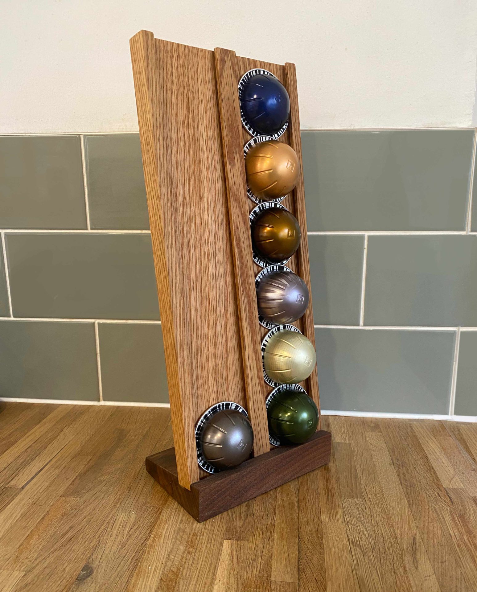 wooden coffee pod holder