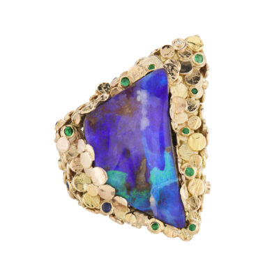 Australian opal, Diamonds, sapphire, Emeralds, in mixed gold