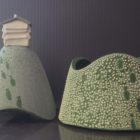 Ceramic trinket holder with a beehive on top.