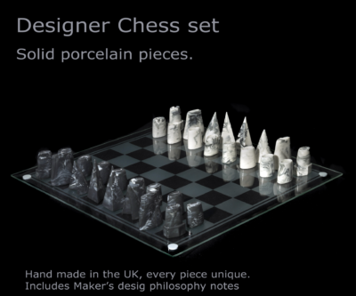 Solid porcelain chess set