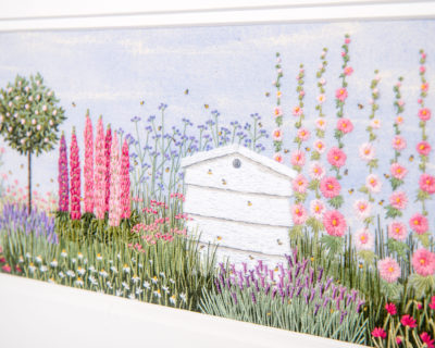 Floral Border and Beehive Embroidery Kit