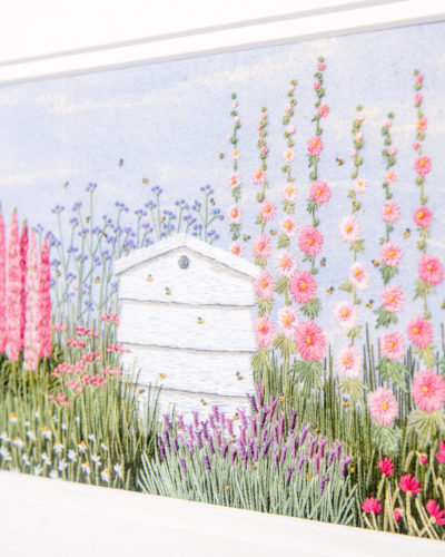 Floral Border and Beehive Embroidery Kit