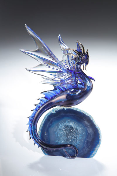 Dragon on agate