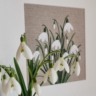 Snowdrops Embroidery Kit. Jo Butcher