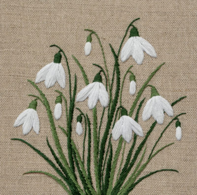 Snowdrop Embroidery Kit. Jo Butcher