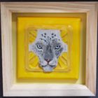 Snow leopard ceramic tile