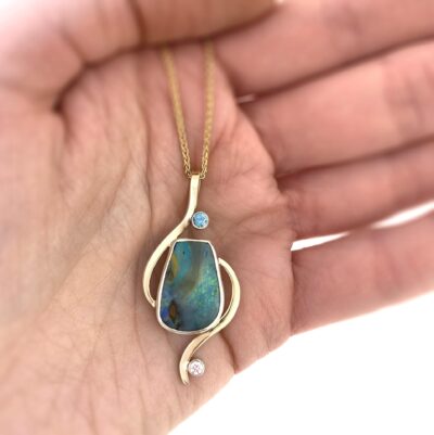 boulder opal necklace