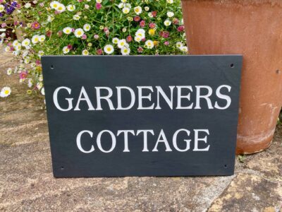 welsh grey slate engraved with a house name