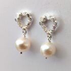 silver stud earrings pearl