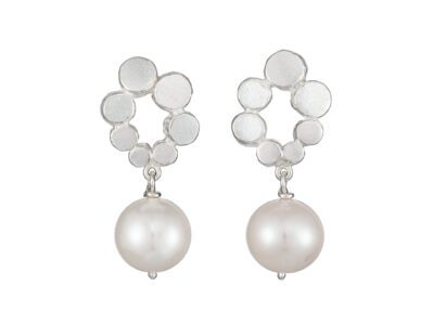 Silver pearl earrings