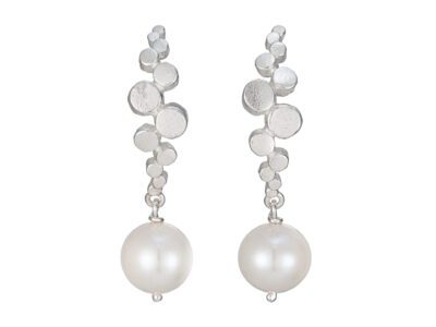 Silver pearl earrings