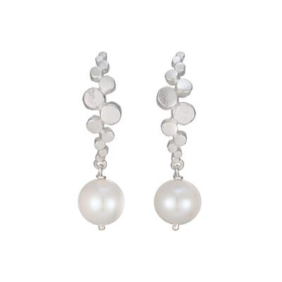 Silver pearl earrings