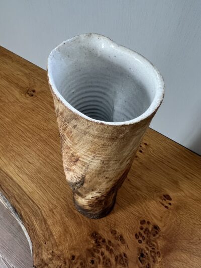 Hawthorn Tree Trunk Vessel By Sonya Wilkins Ceramics (internal shot)