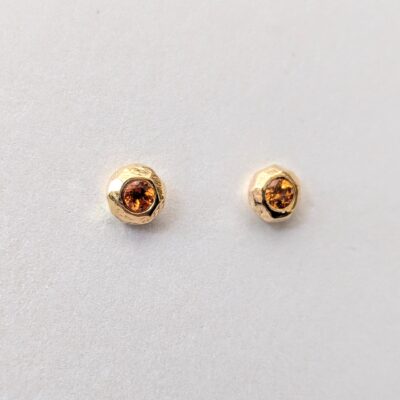 Spessartite garnet stud earrings 9ct gold