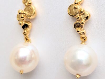 silver gold plated pearl earrings