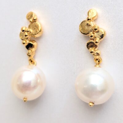 silver gold plated pearl earrings