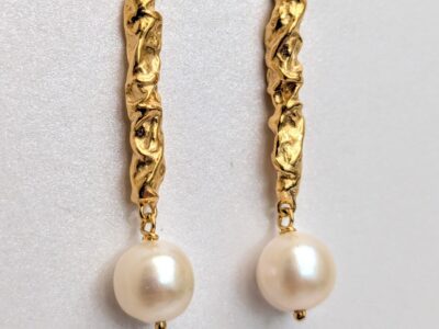 Gold plated pearl earrings silver