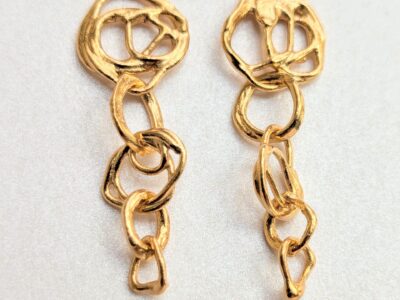 silver gold plate earrings