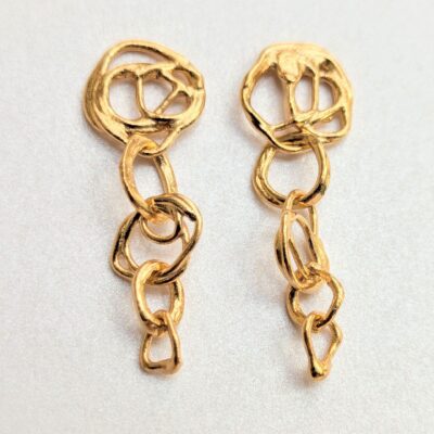 silver gold plate earrings