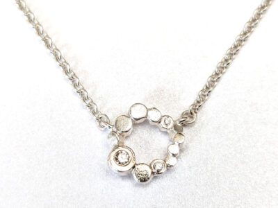 Diamond silver pendant