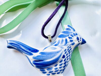 Blue Jay Bird Pendant