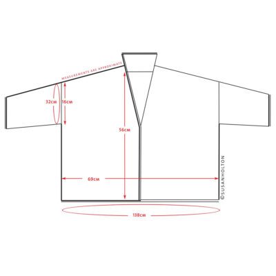 Diagram with measurements to help with checking that the size is right