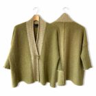 Olive green oversized wrap cardigan from Susan Holton Knitwear