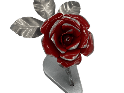 Painted metal eternal rose